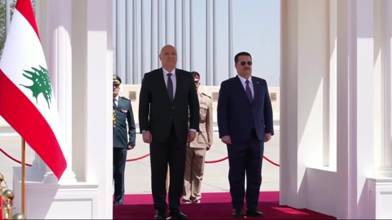 Lebanese President Joseph Aoun and Iraq's PM Mohammad Al-Sudani