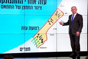 Netanyahu Gaza map