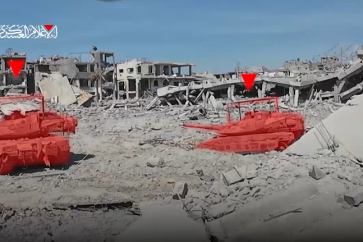 Screenshot captured from Al-Qassam video displaying attacks on Zionist vehicles in Gaza