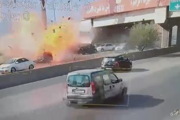 Israeli drone attack on a car in Khaldeh, south of Beirut