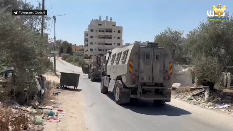 Israeli military vehicle in occupied West Bank
