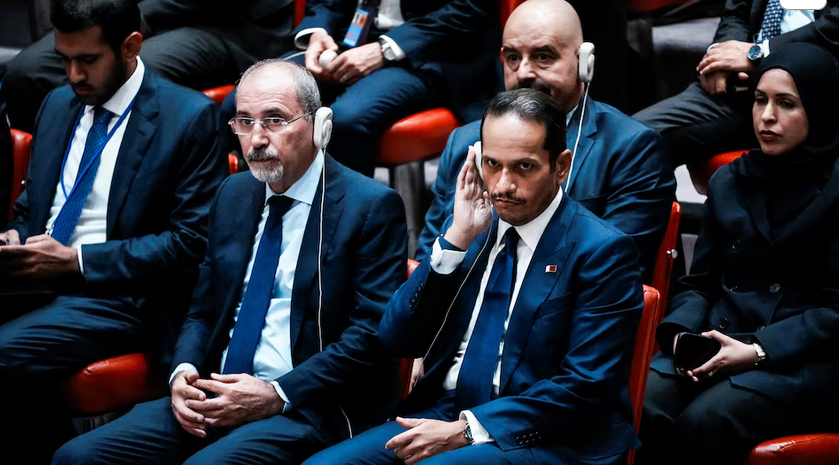 Qatar's Prime Minister and Minister for Foreign Affairs Sheikh Mohammed bin Abdulrahman bin Jassim Al-Thani attends an emergency meeting of the United Nations Security Council, following an Israeli attack on Hamas leaders in Doha, Qatar, at U.N. headquarters in New York City, U.S., September 11, 2025. REUTERS/Eduardo Munoz
