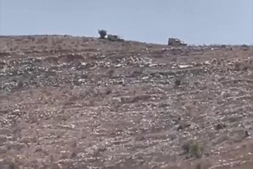 Lebanese Army vehicles in Mount Al-Bat, Aitaroun