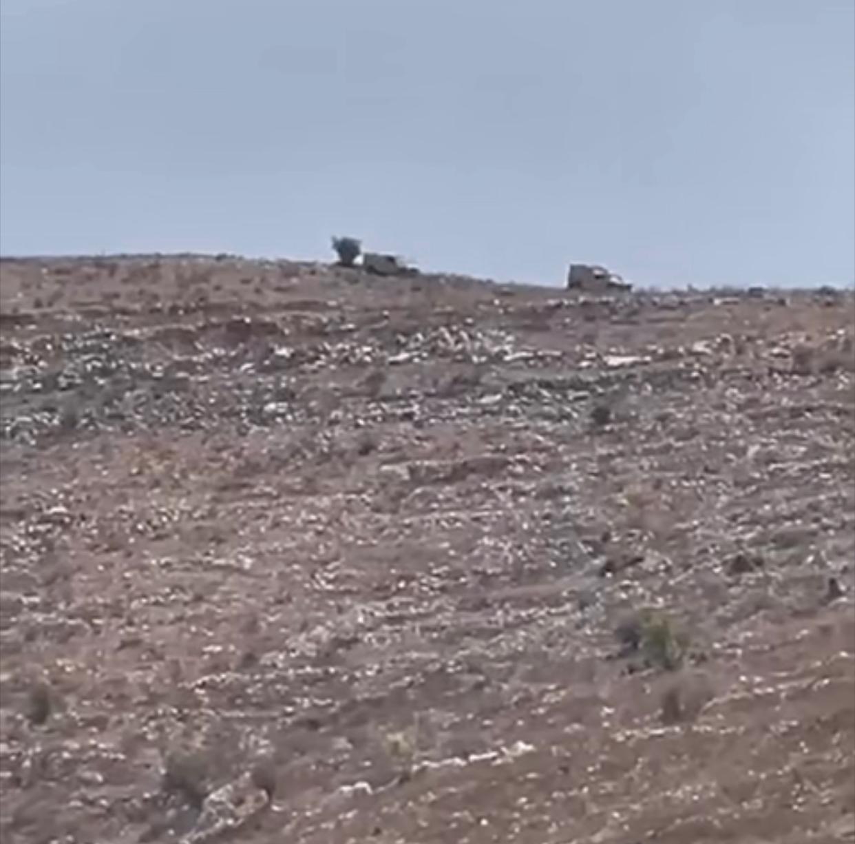 Lebanese Army vehicles in Mount Al-Bat, Aitaroun