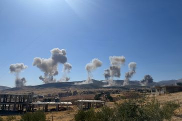 Israeli air raids on eastern mount range
