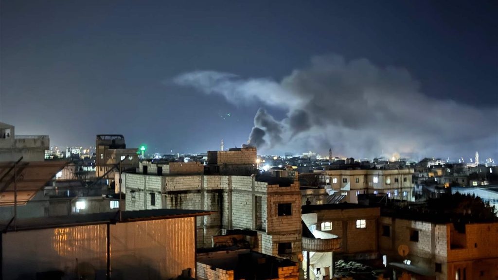 Smoke rises after an Israeli strike on Ain Al-Hilwe camp for Palestinian refugee campin the southern Lebanese city of Sidon (November 18, 2025).