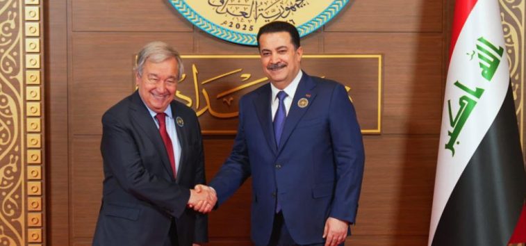  <a href="https://en-archive.almanar.com.lb/2554433">Al-Sudani Receives UN’s Guterres: Iraq Emerged Victorious over Terrorism</a>